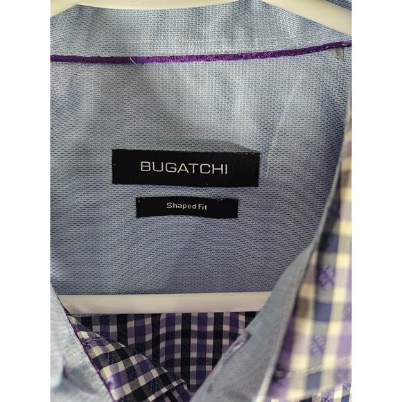 Bugatchi Men's Button Down Shirt Long Sleeve Medium Black Purple Gray‎ - Picture 5 of 6